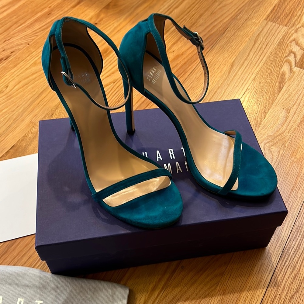 Stuart weitzman nudist heel caribe suede 9.5
